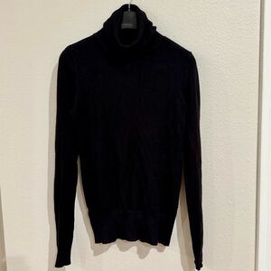 Ann Taylor Black Turtleneck Sweater Elegant Knit